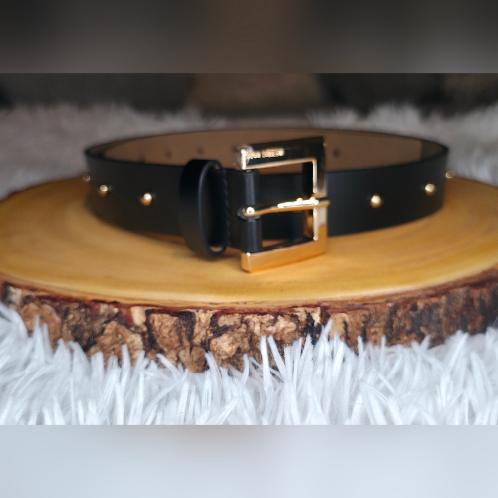 Michael Kors Black Belt with Gold Accents